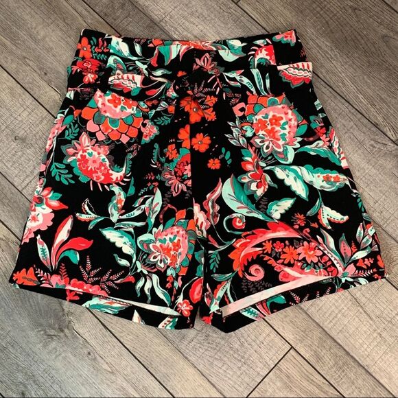 New York & Co 7th Avenue Floral Print High Waisted Shorts 8 - Picture 1 of 7
